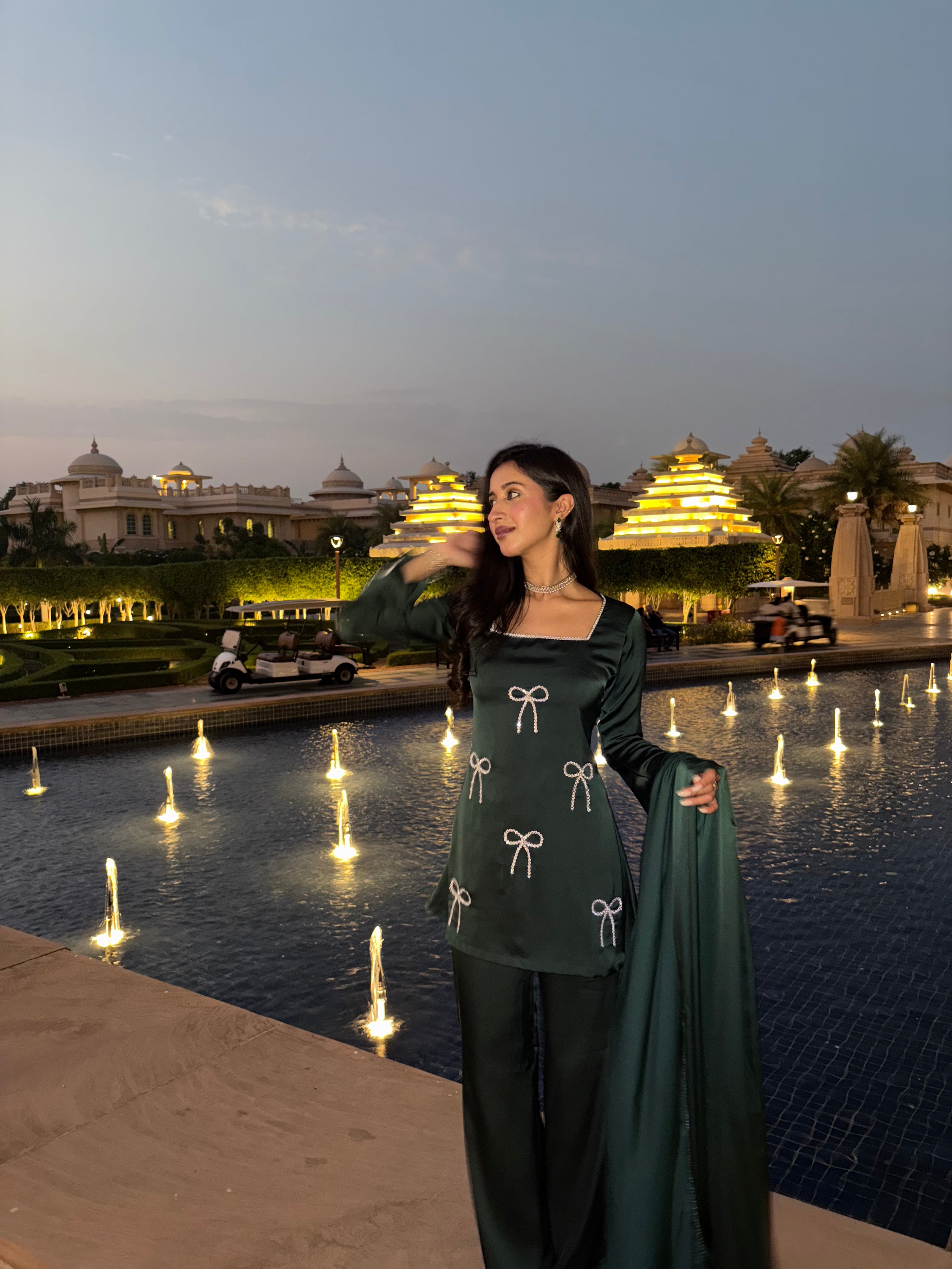 Pari Suit Set in Deep Green