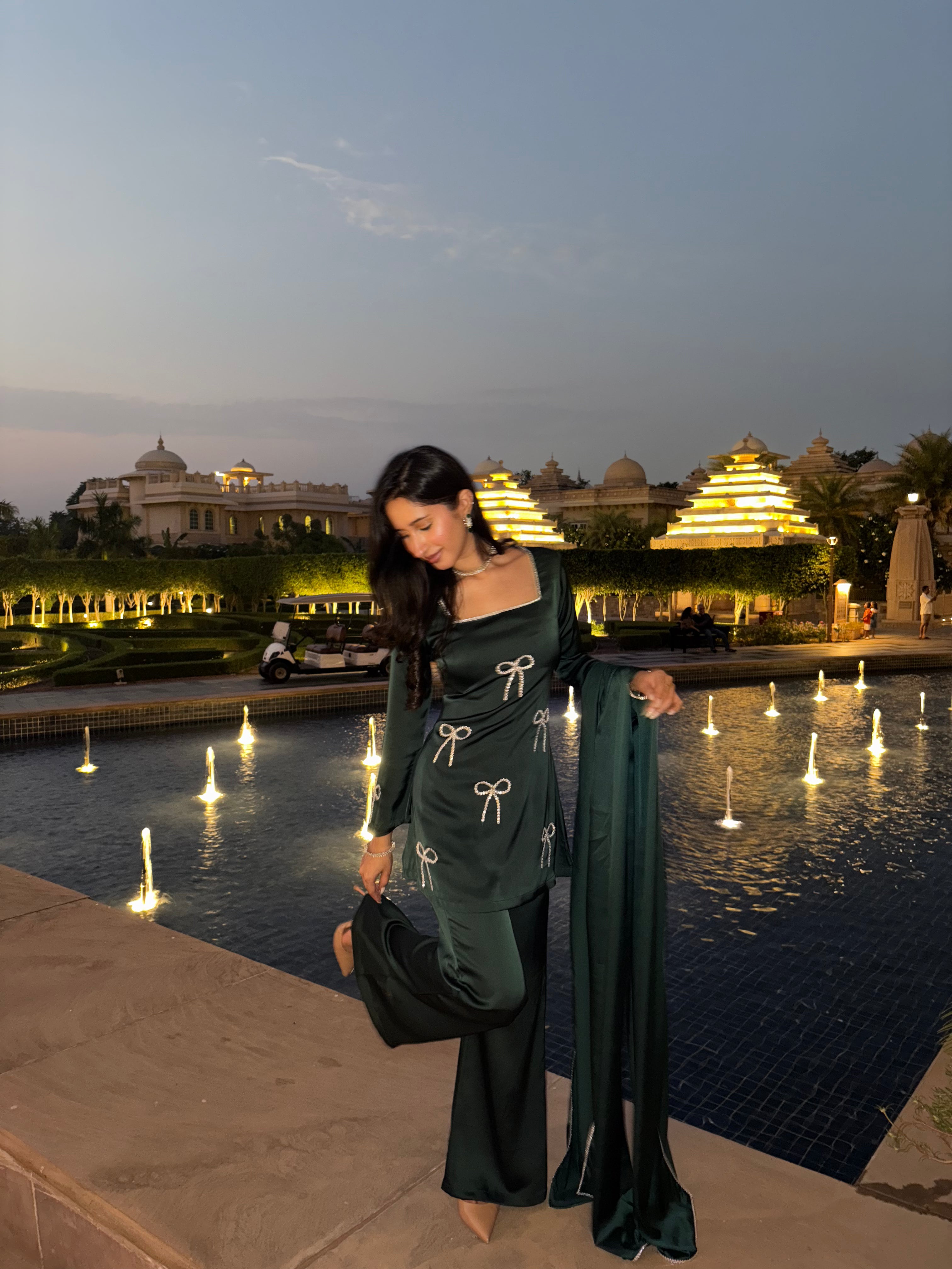 Pari Suit Set in Deep Green