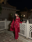 Pari Suit Set in Crimson