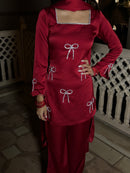 Pari Suit Set in Crimson