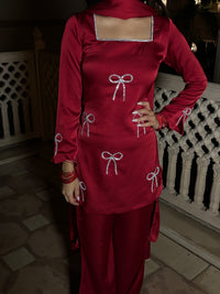 Pari Suit Set in Crimson
