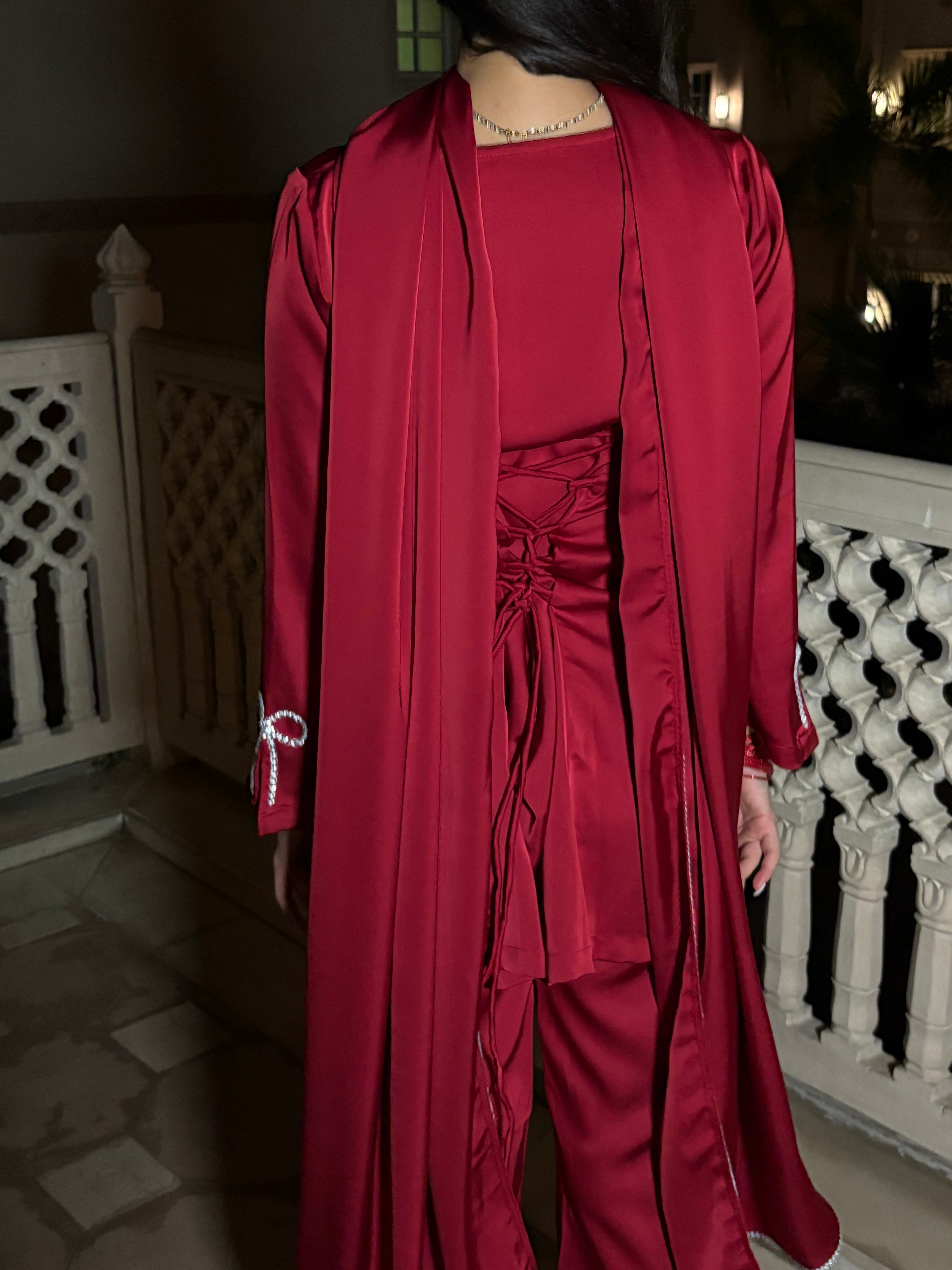 Pari Suit Set in Crimson