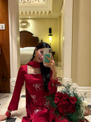 Pari Suit Set in Crimson