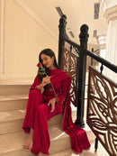 Pari Suit Set in Crimson