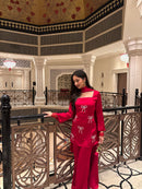 Pari Suit Set in Crimson