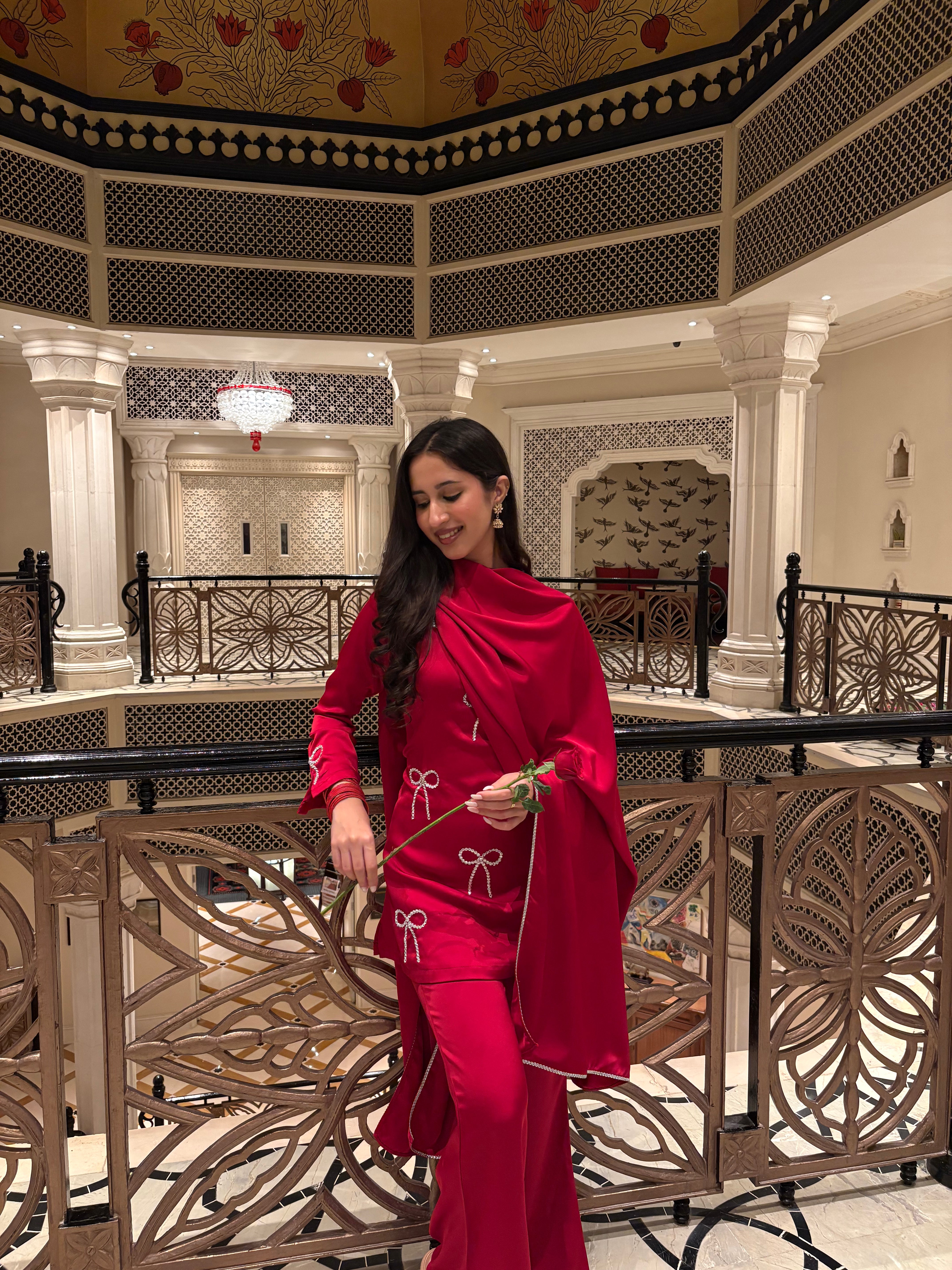 Pari Suit Set in Crimson