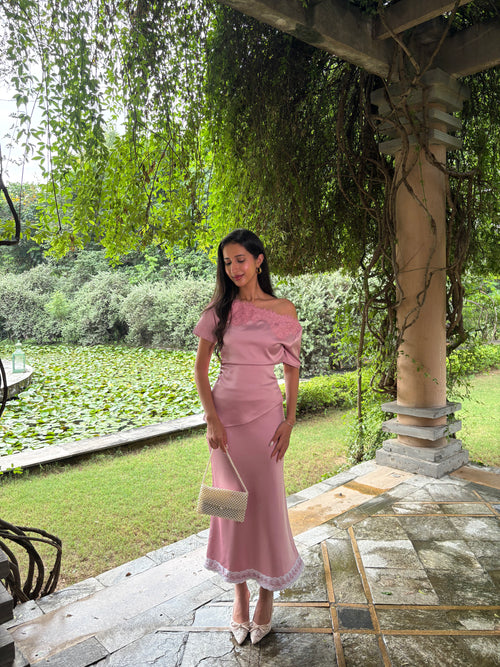 Camille Lace Top in Blush