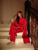 Noor Suit Set in Crimson