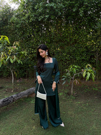 Noor Suit Set in Deep Green