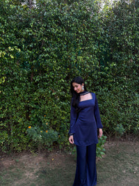 Noor Suit Set in Navy Blue