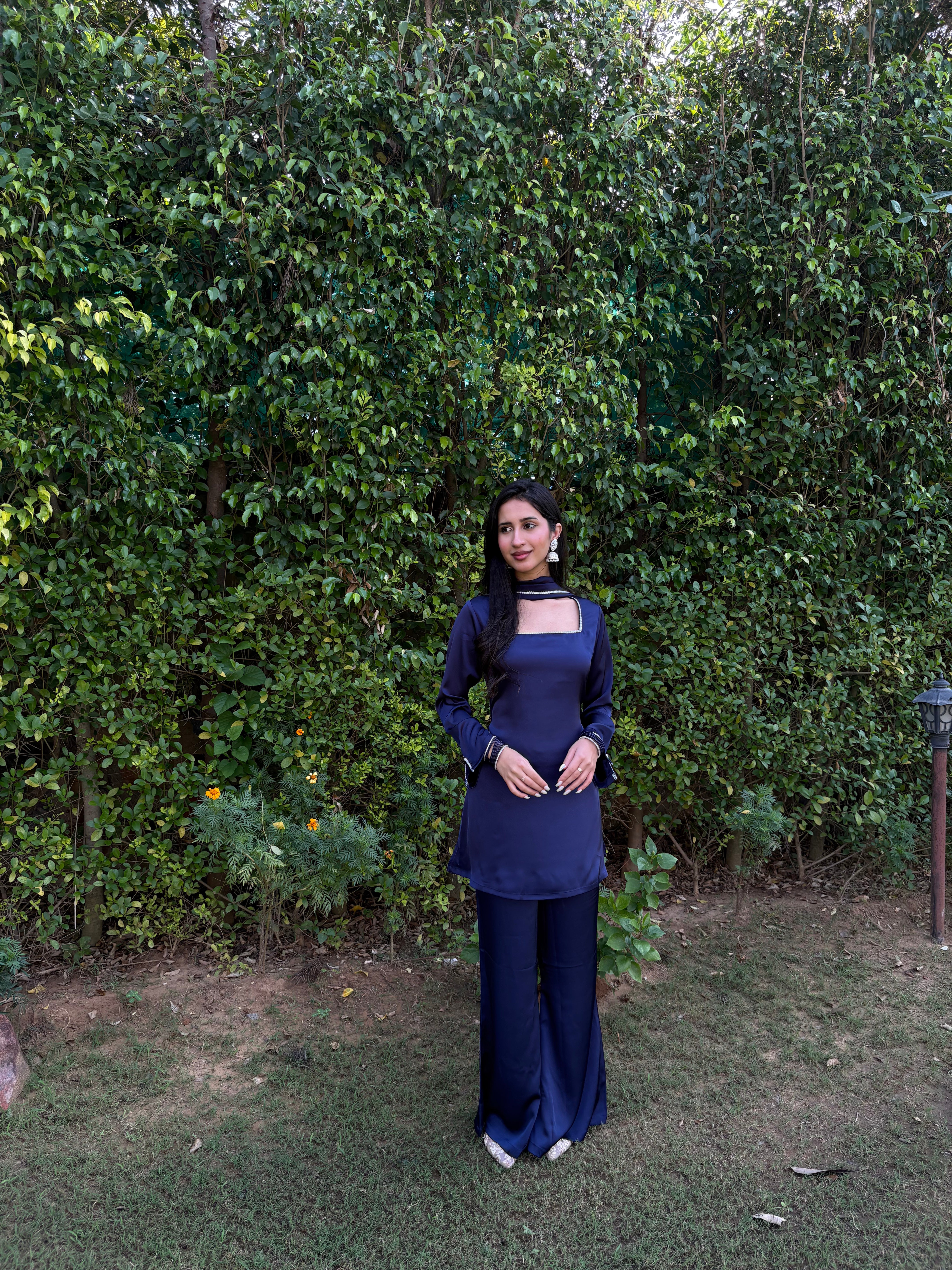 Noor Suit Set in Navy Blue
