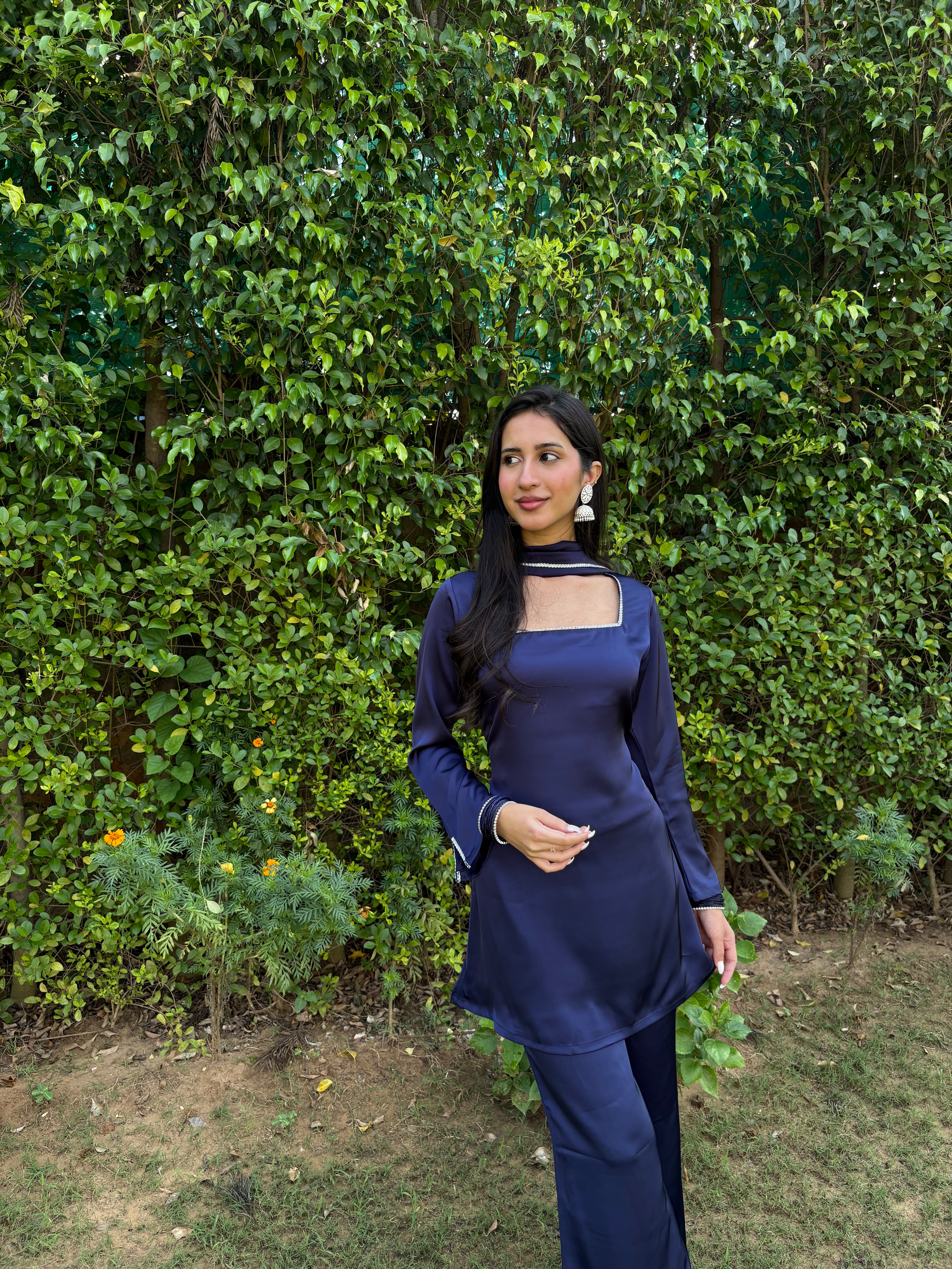 Noor Suit Set in Navy Blue