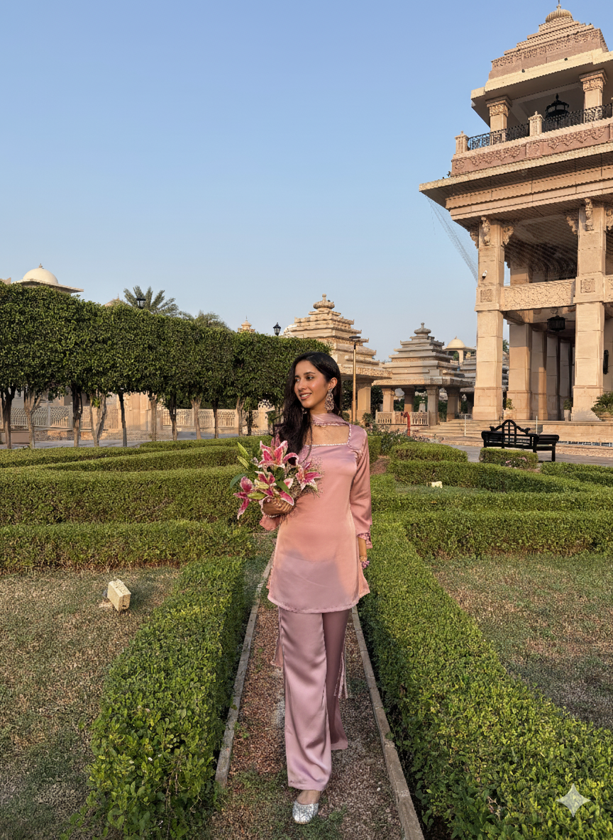 Noor Suit Set in Blush