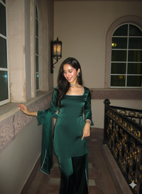 Noor Suit Set in Deep Green