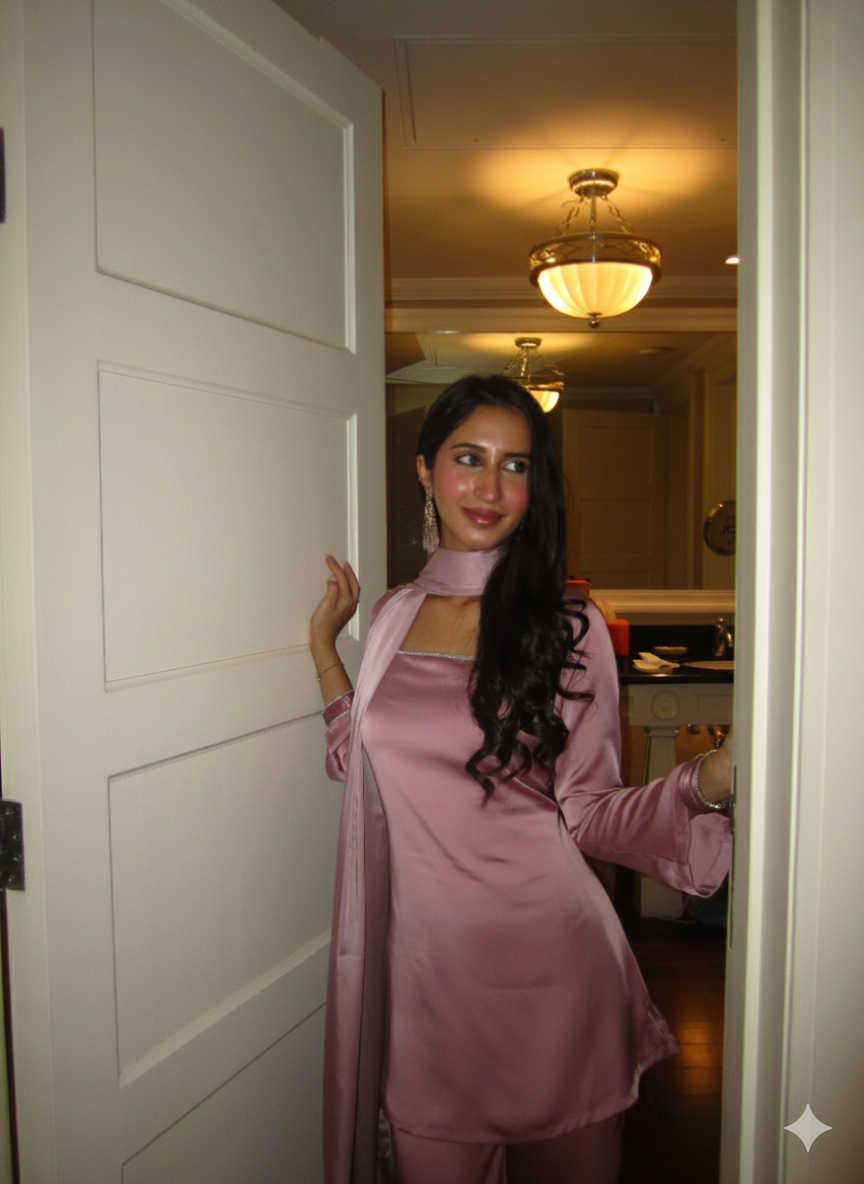 Noor Suit Set in Blush