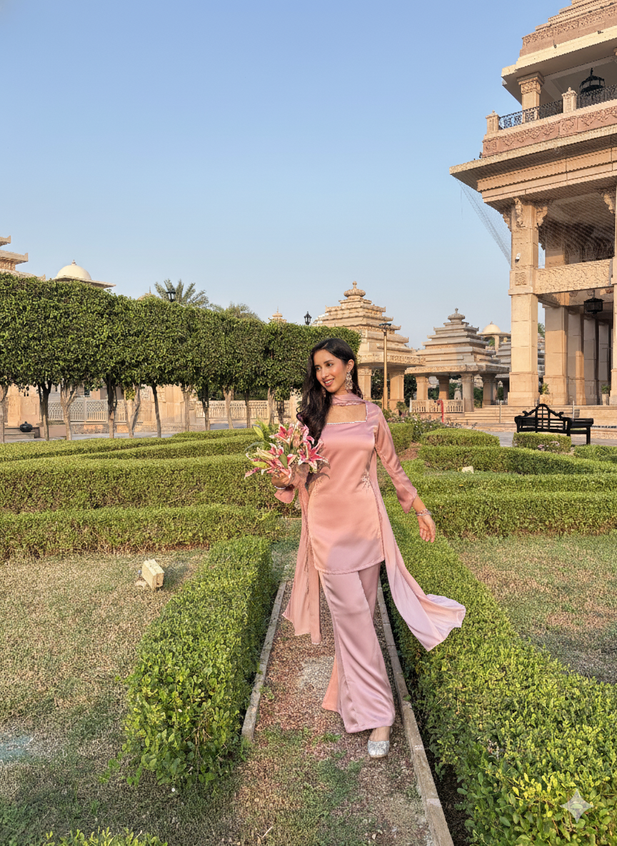 Noor Suit Set in Blush