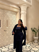 Noor Suit Set in Navy Blue