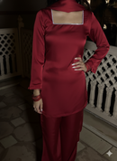 Noor Suit Set in Crimson