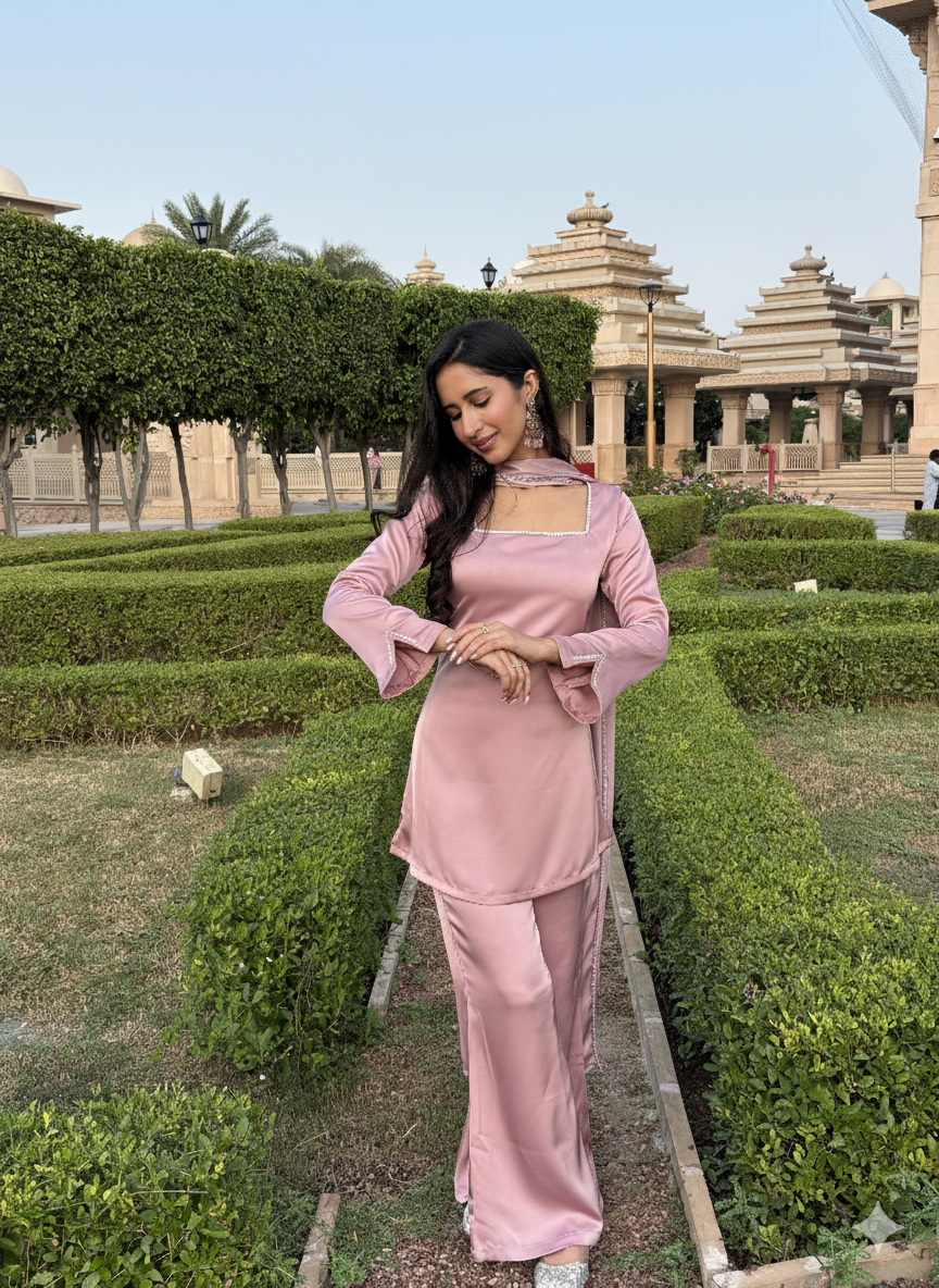 Noor Suit Set in Blush
