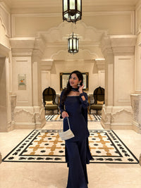 Noor Suit Set in Navy Blue