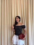 Isabelle Polka Dot Top in Black