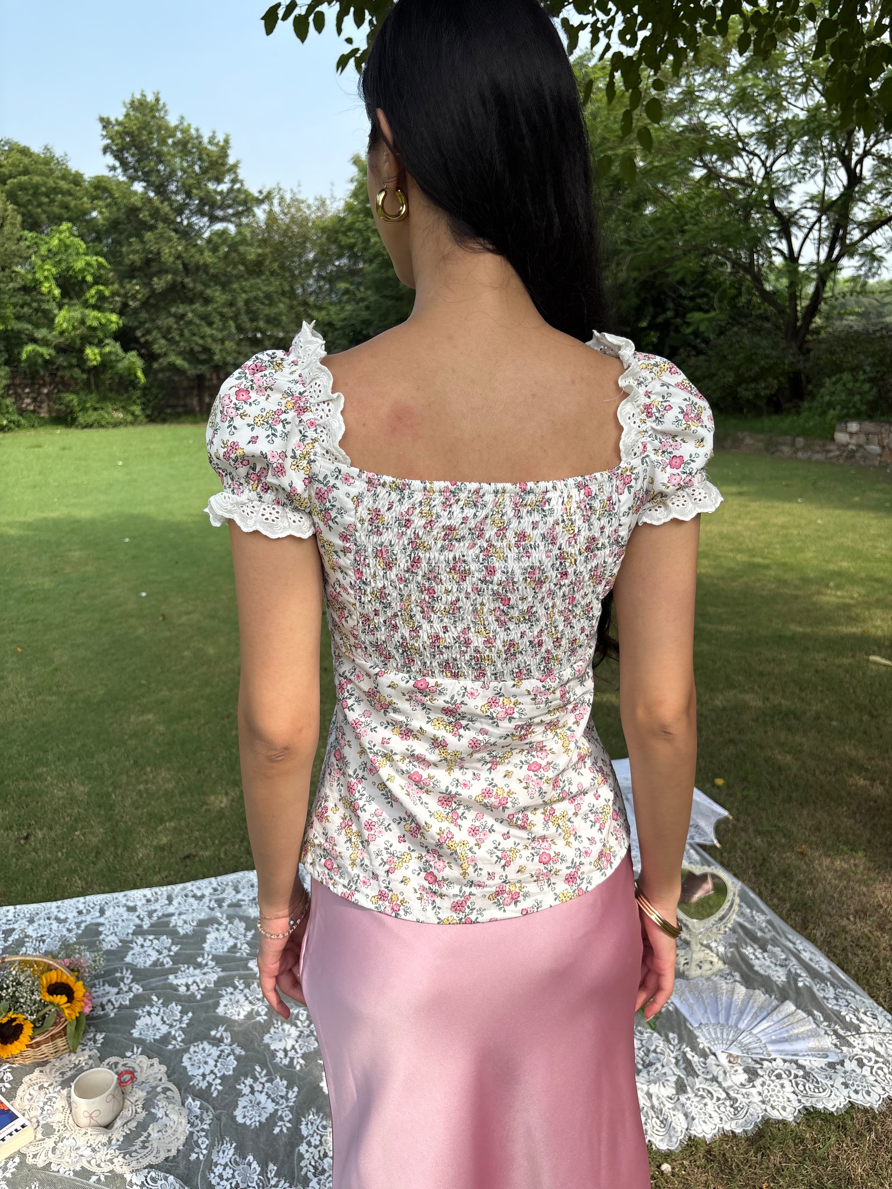 Daydream Bow Top in Floral