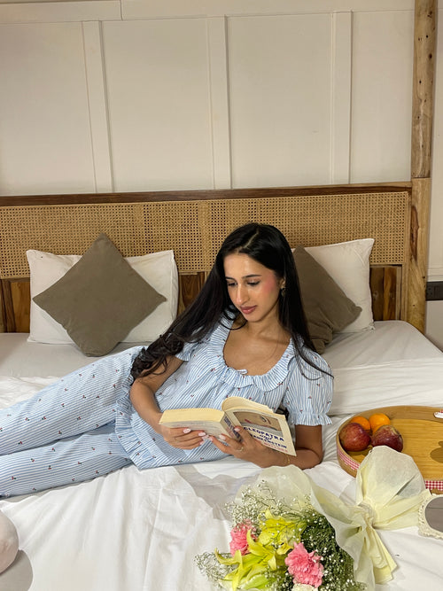 Sleepy Girl Cherry Set in Blue