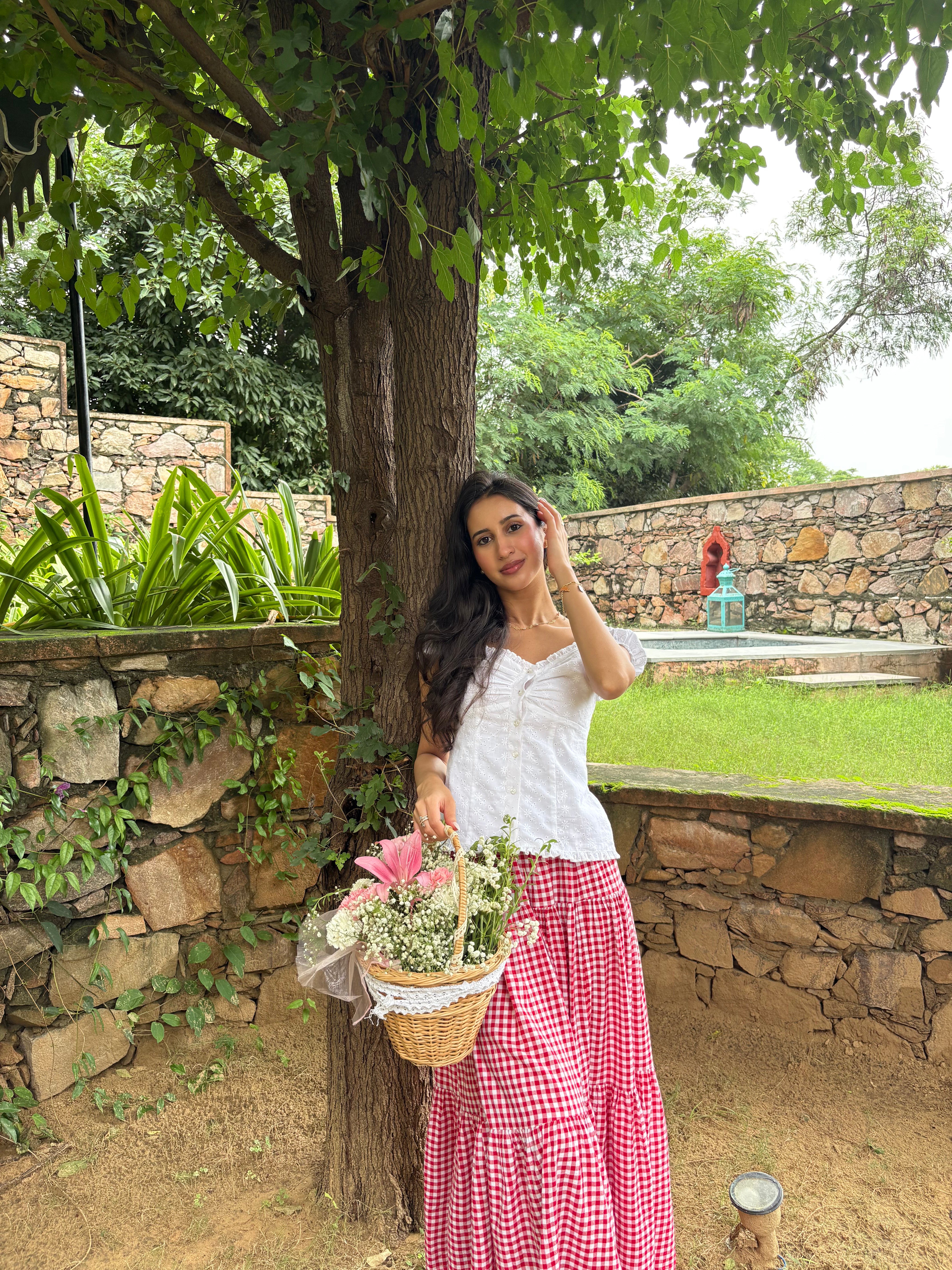 Bambi Top in White Eyelet
