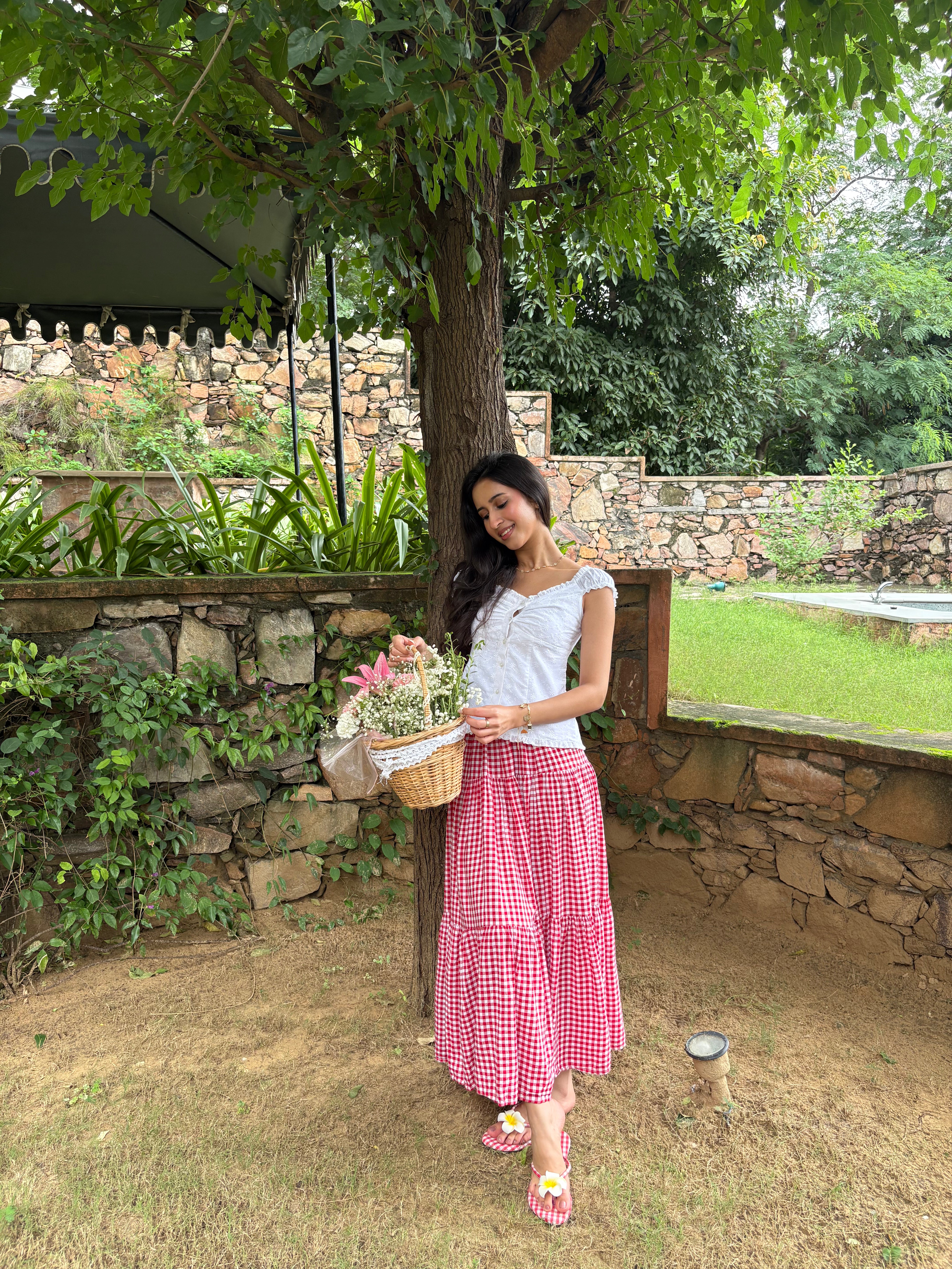 Bambi Top in White Eyelet