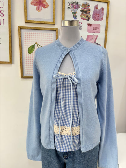 Matilda Button Cardigan in Blue (XS-L)