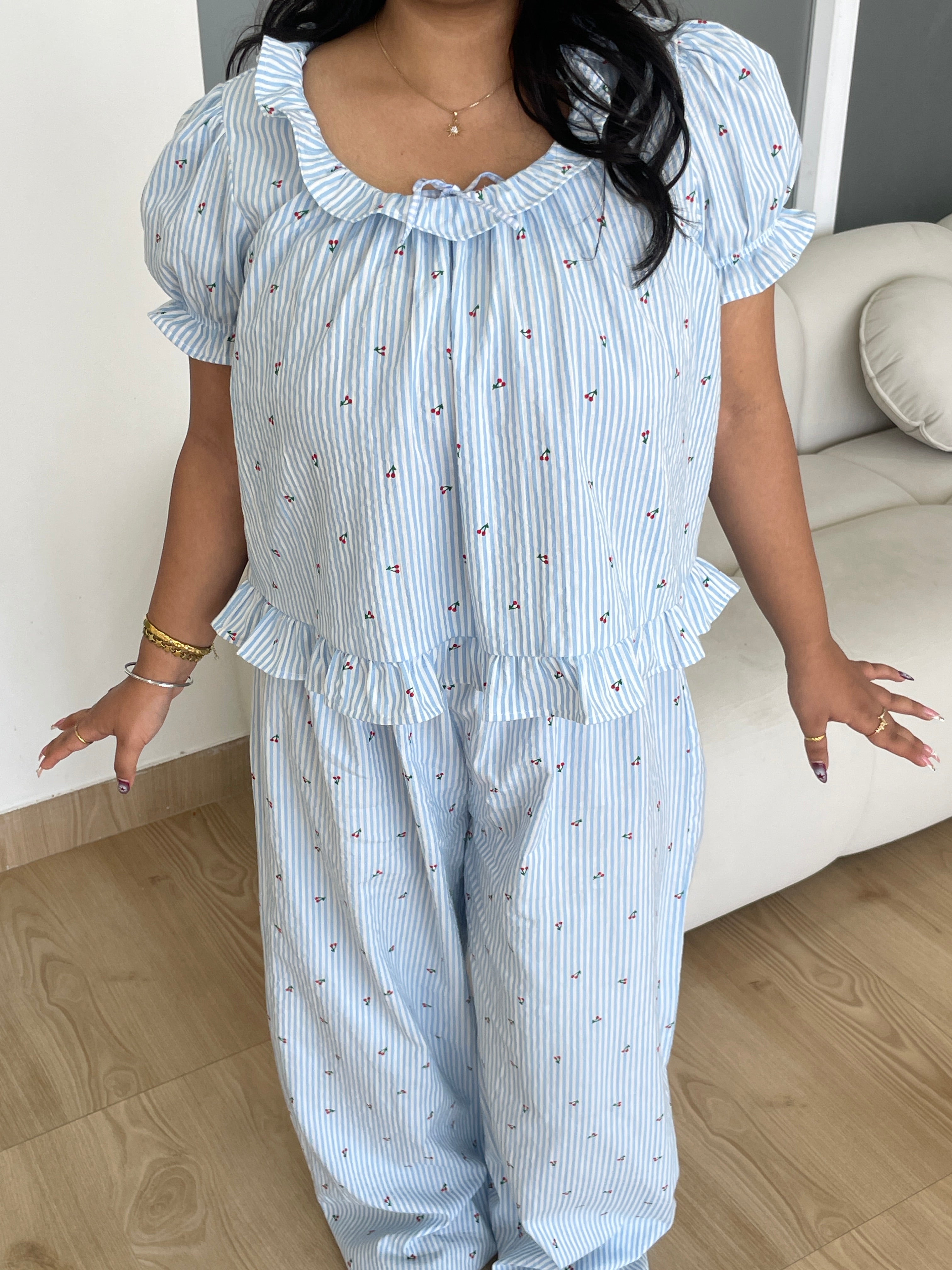 Sleepy Girl Cherry Set in Blue
