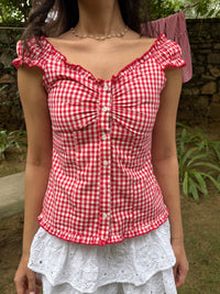 Bambi Top in Red Gingham