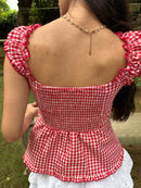 Bambi Top in Red Gingham