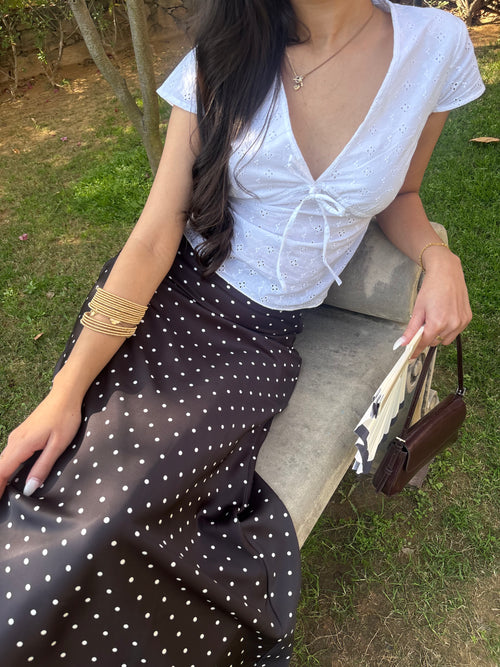 Lily Top in White Eyelet