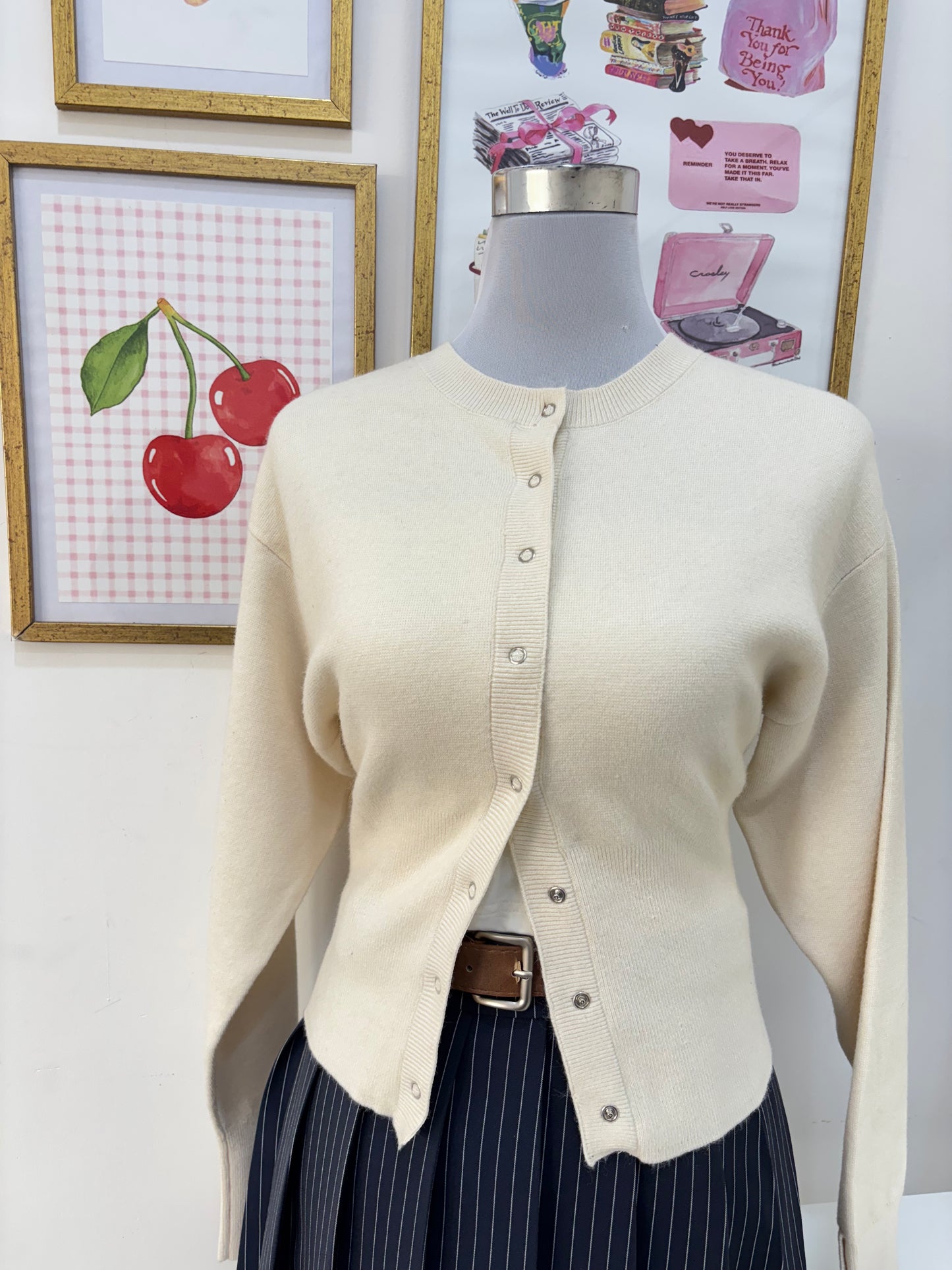 Mia Buttoned Cardigan in White (XS-2XL)