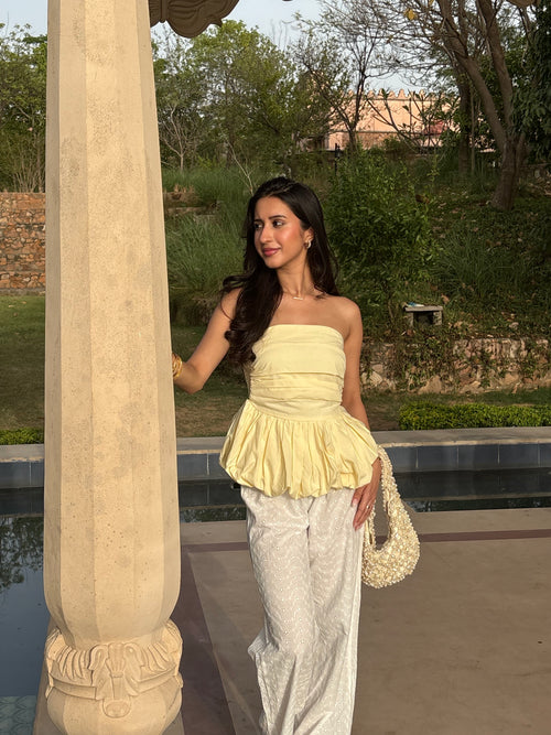 Bubble Top in Butter Yellow