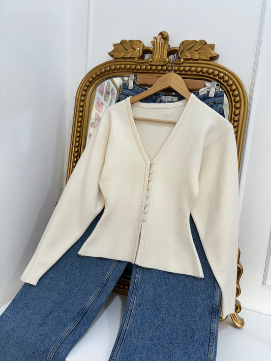 Elosie Cardigan in White (S-L)