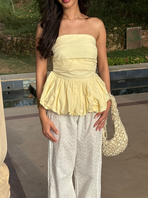 Bubble Top in Butter Yellow
