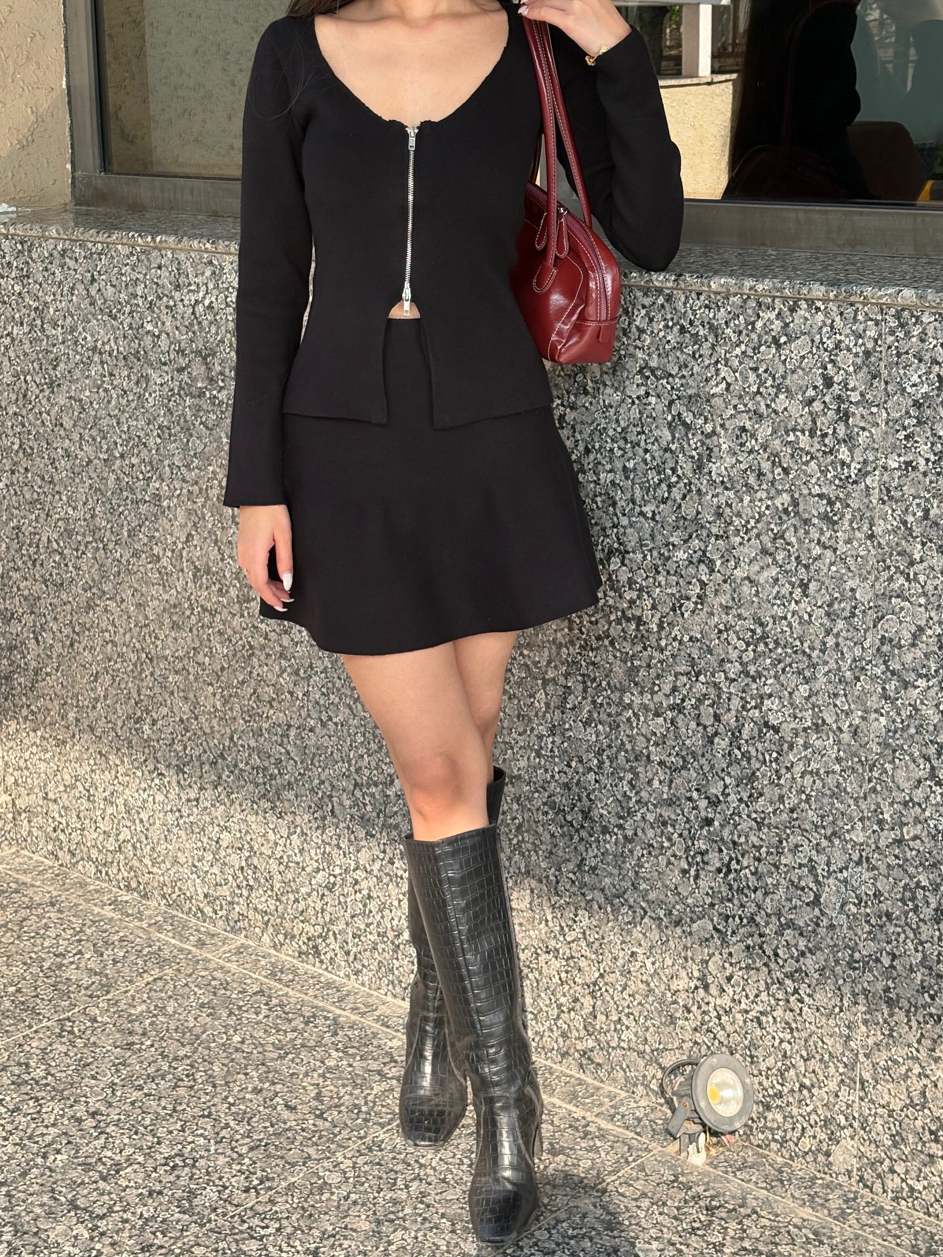 Celine Knit Set in Black