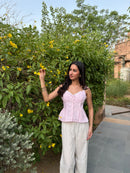 Amelie Lace Top in Striped Peony (XS-2XL)