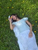 Isabelle Polka Dot Top in Light Blue
