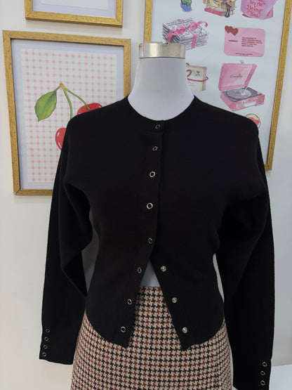 Mia Buttoned Cardigan in Black (XS-2XL)