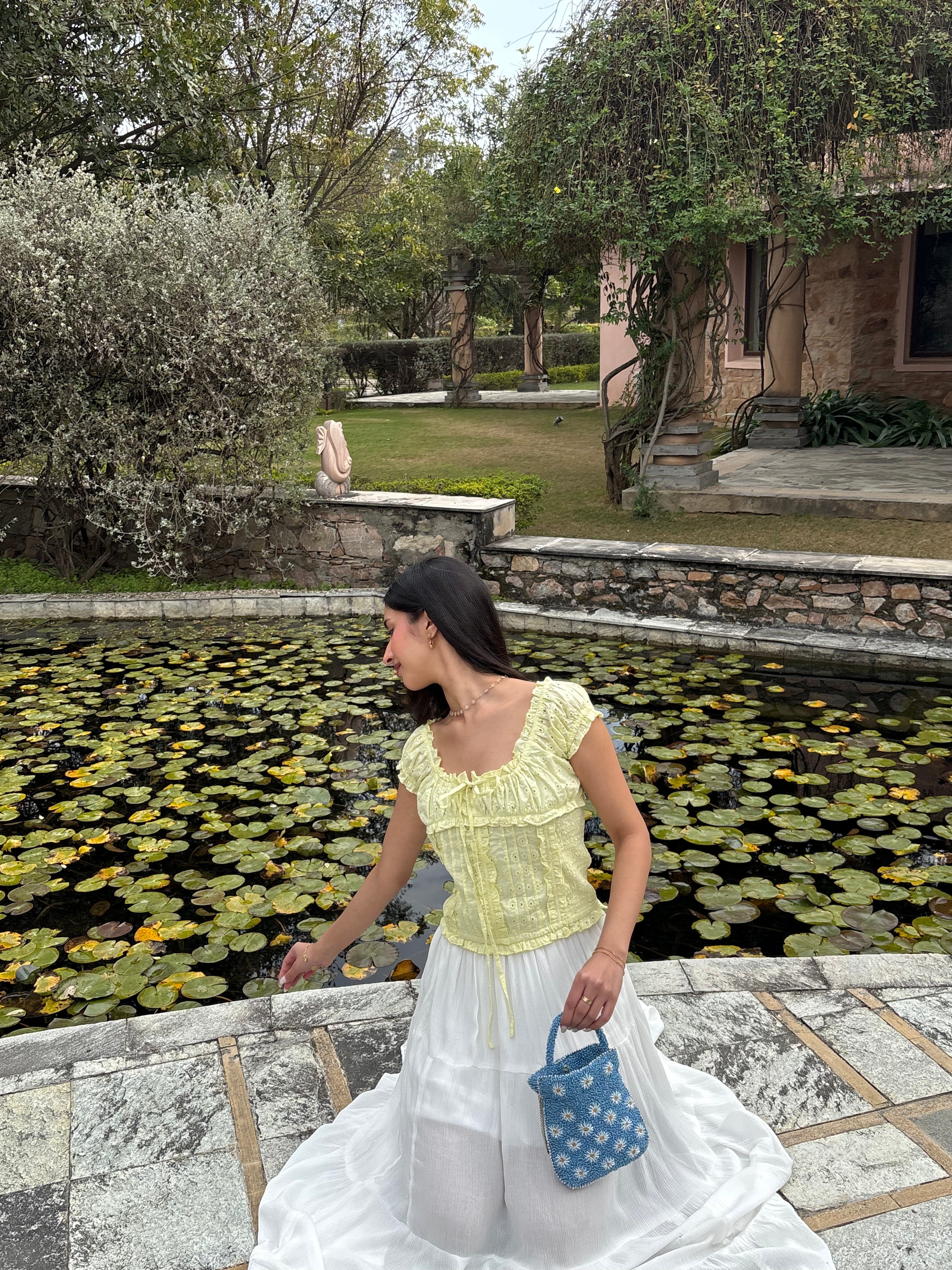 Daisy Square Neck Top in Eyelet