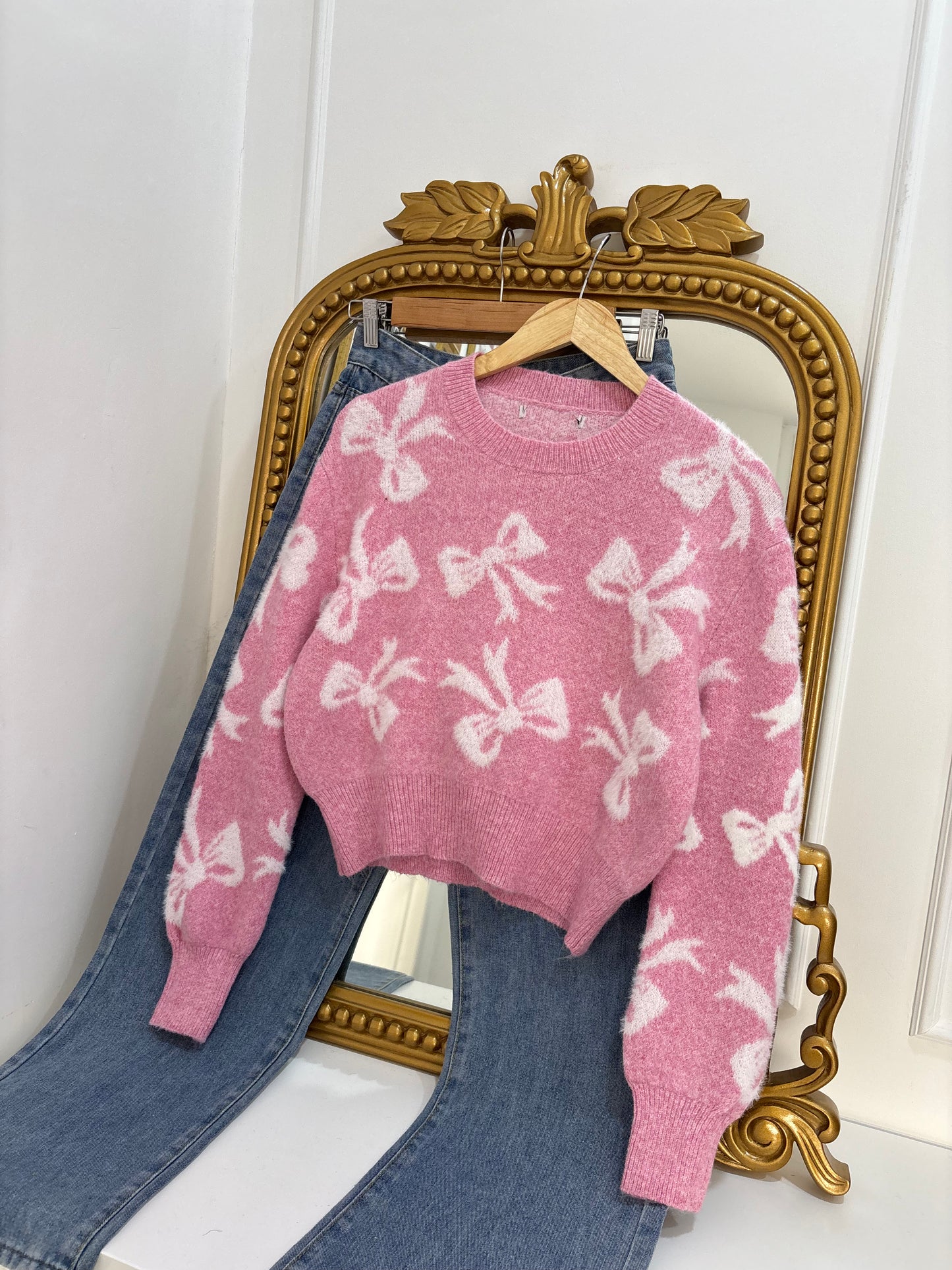 Bow Pullover in Pink (S-3XL)