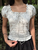 Isabelle Polka Dot Top in White