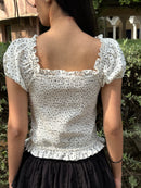 Isabelle Polka Dot Top in White