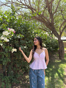 Amelie Lace Top in Striped Peony (XS-2XL)