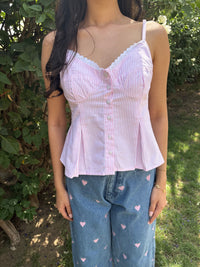 Amelie Lace Top in Striped Peony (XS-2XL)