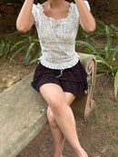 Isabelle Polka Dot Top in White