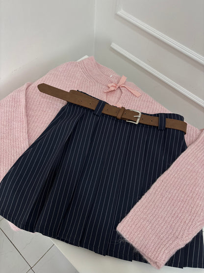 Camille Striped Pleated Skirt (26-30)